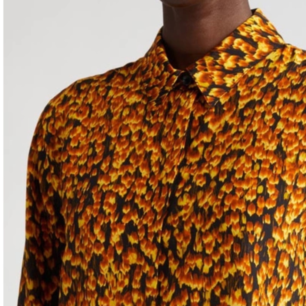 ALTUZARRA Chika Feather Print Silk Shirt - Picture 10 of 10
